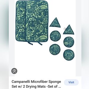 NWOT Campanelli microfiber 3 wash cloths 2 triangle face scrubbers& 2 round body